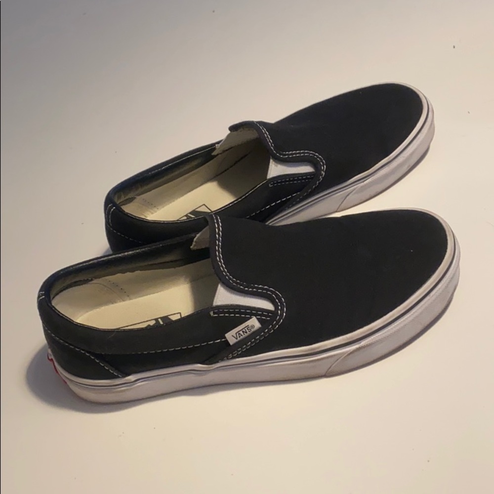 Vans Black Slip Ons